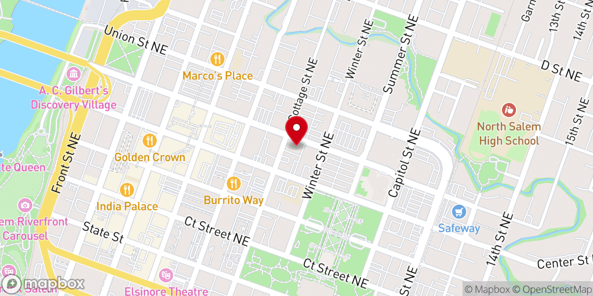 Map showing location of First Congregational Church UCC