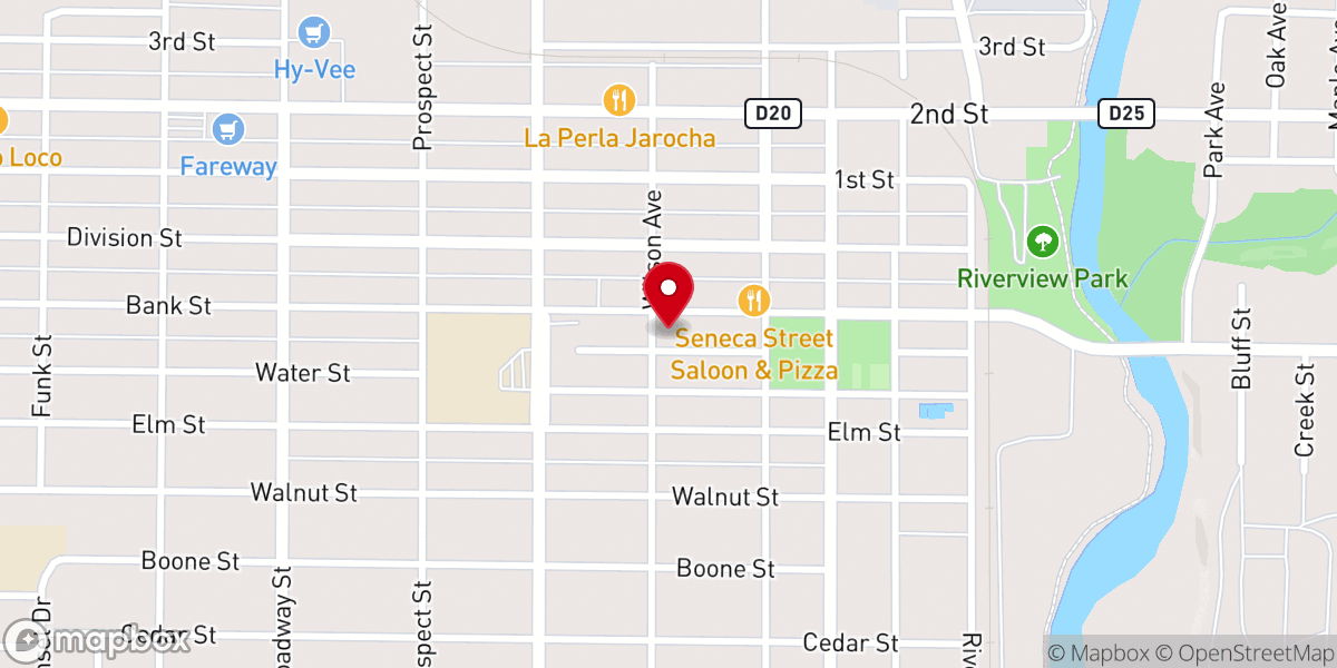 Map showing location of 1st Congregational UCC Church