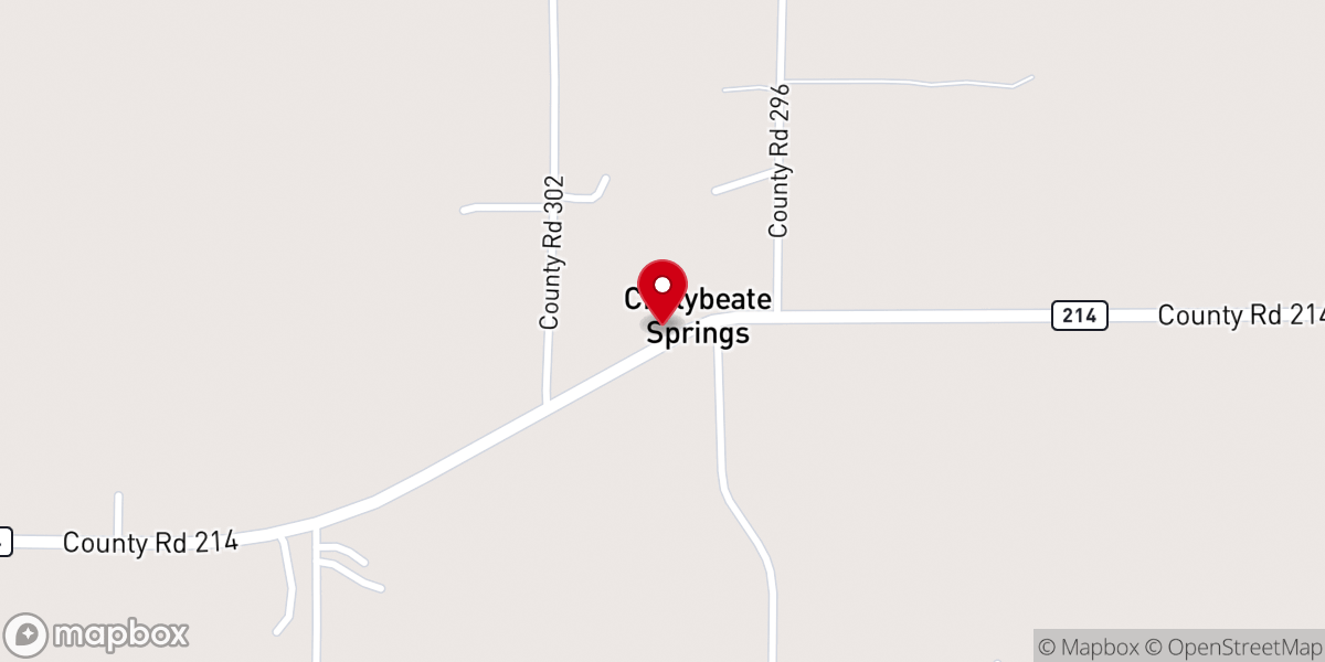 Map showing location of Chalybeate Springs Church