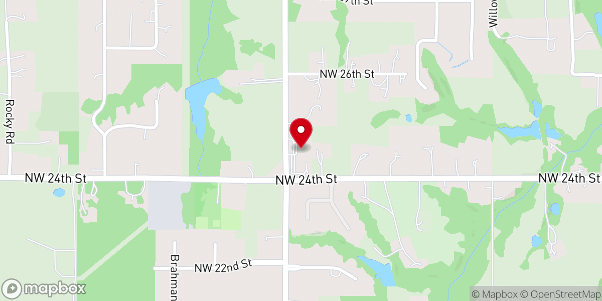 Map showing location of Free Will Baptist Day Care Center