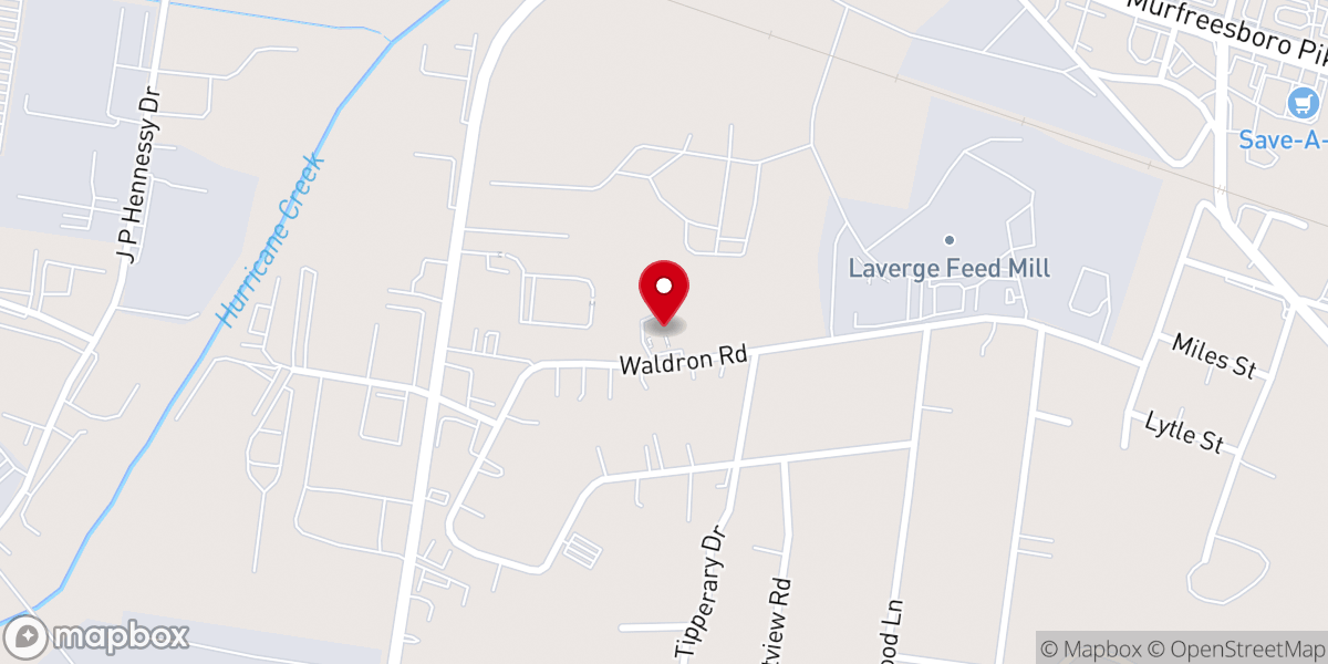 Map showing location of First LaVergne United Methodist Church