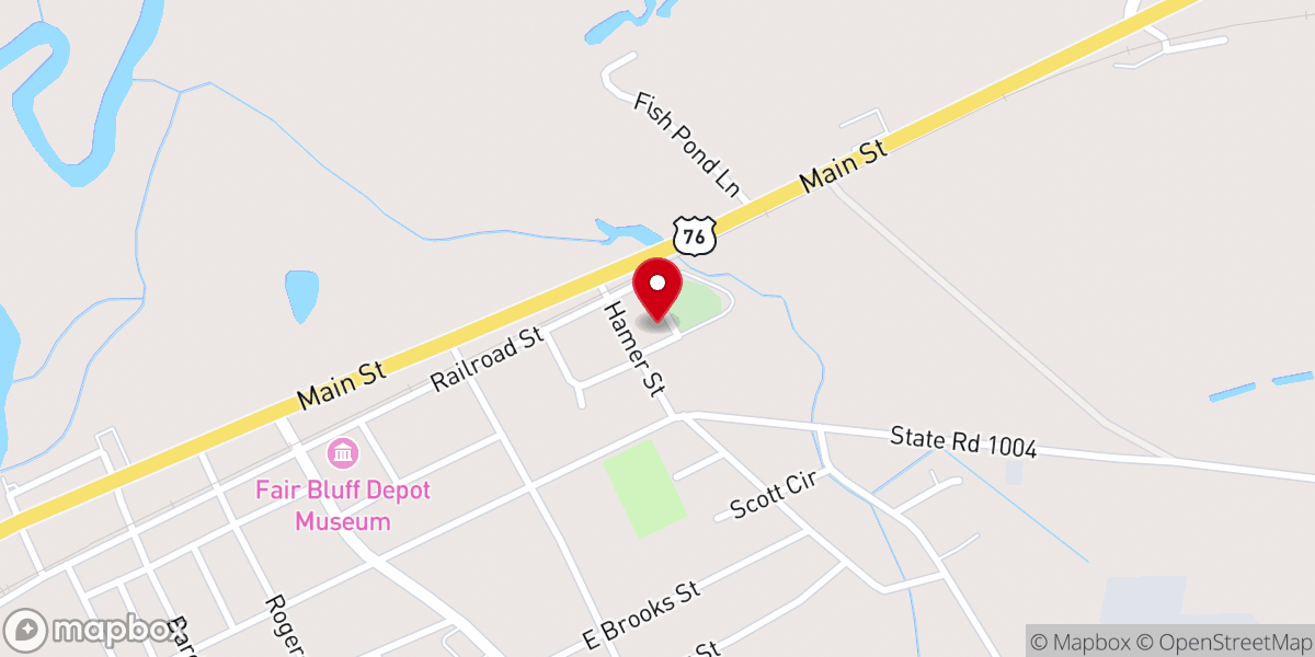 Map showing location of Butler Branch Baptist Church