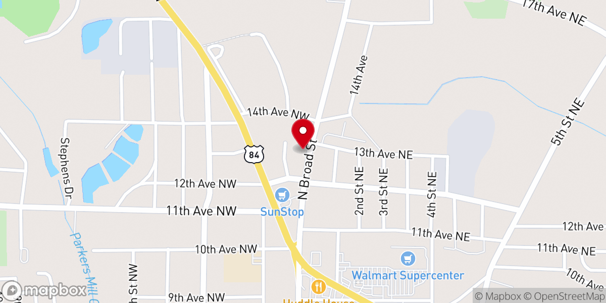 Map showing location of Christ Gospel Church