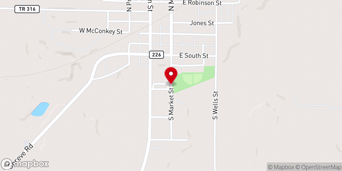 Map showing location of River of Life Fellowship Church