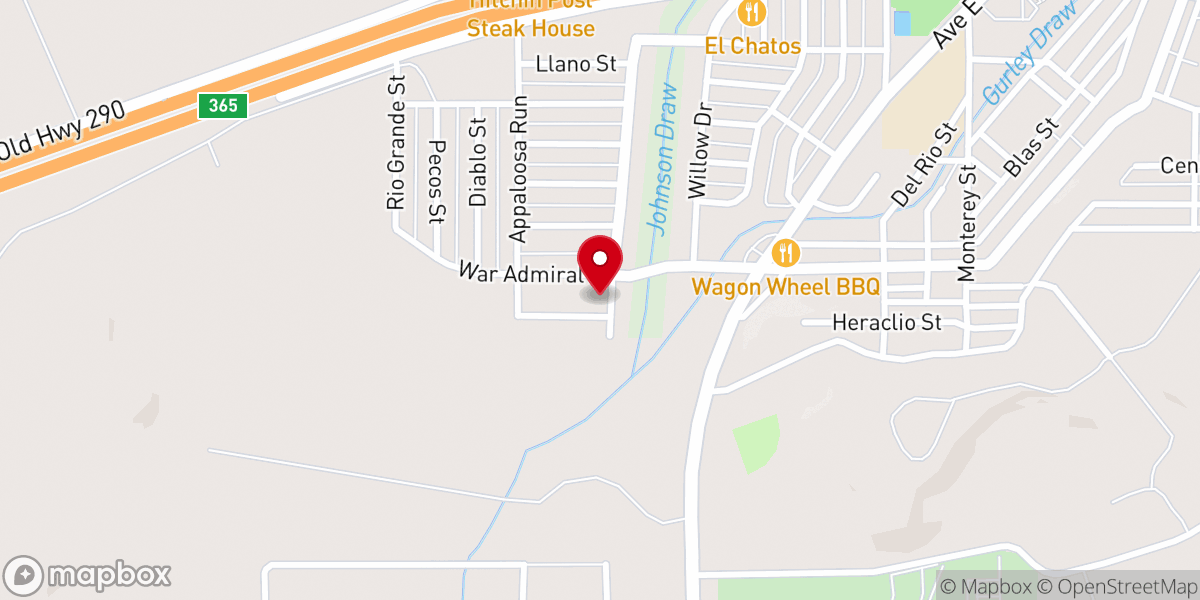 Map showing location of New Life Baptist Church