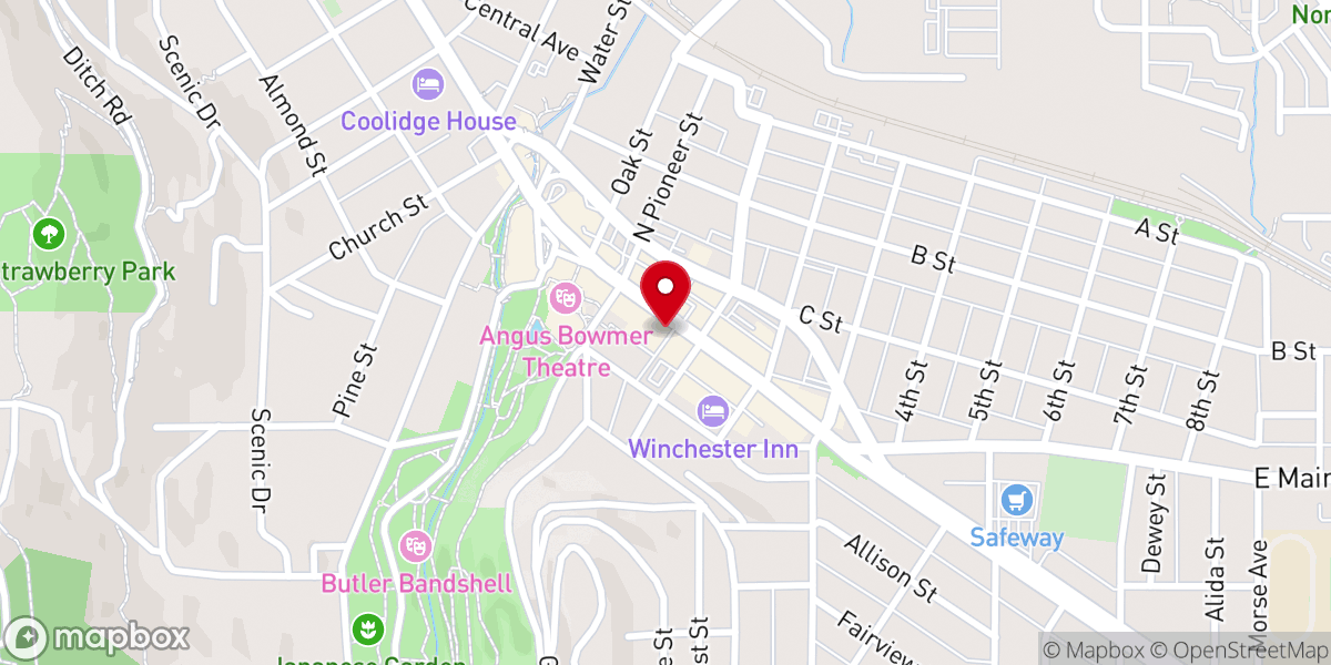 Map showing location of Christian Science Reading Room