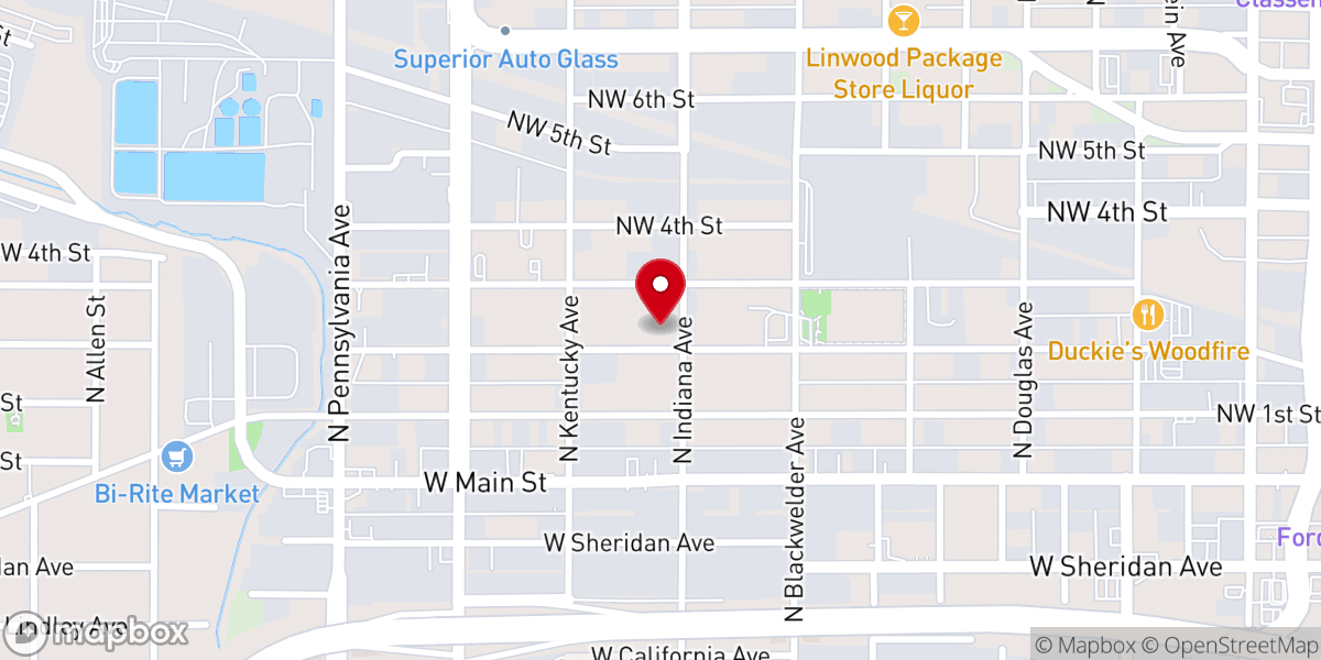 Map showing location of Central Baptist Association