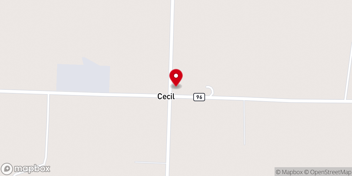 Map showing location of Cecil Methodist Church