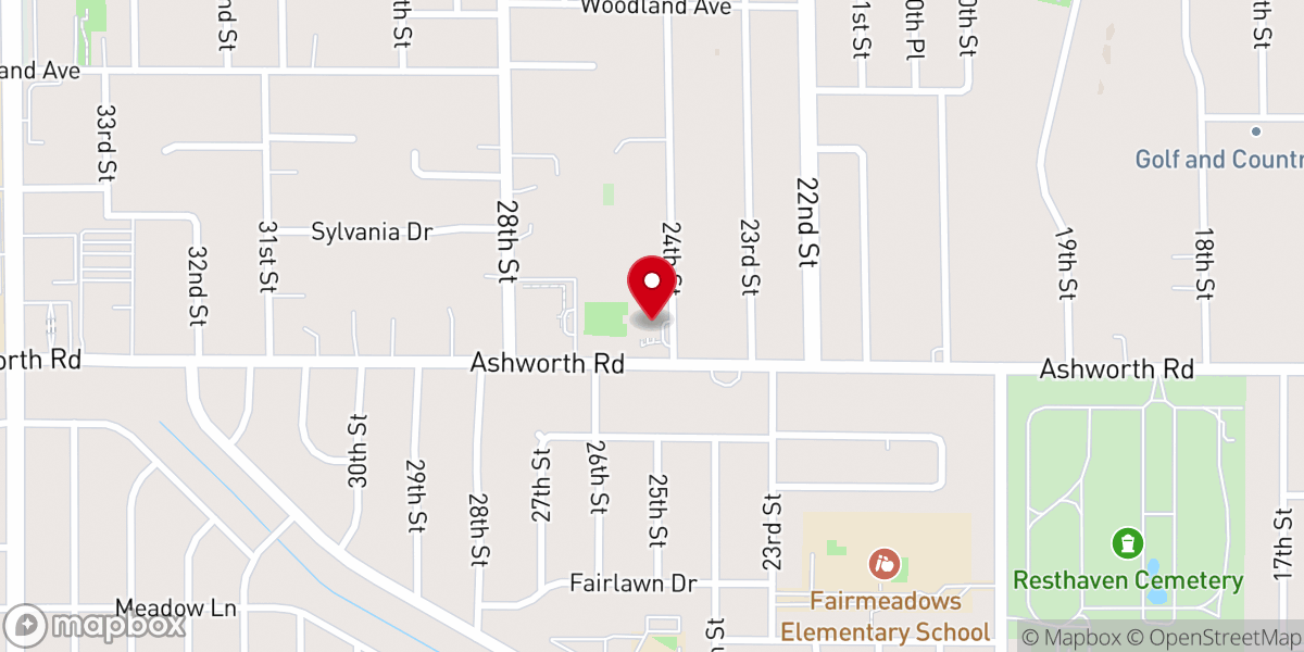 Map showing location of Saint Timothy Church