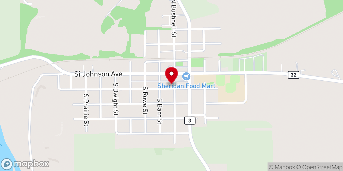 Map showing location of Sheridan Seventh-day Adventist Church