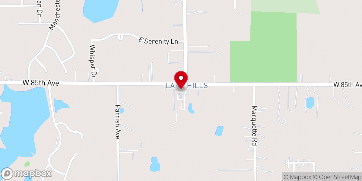 Map showing location of Lake Hills Baptist Church