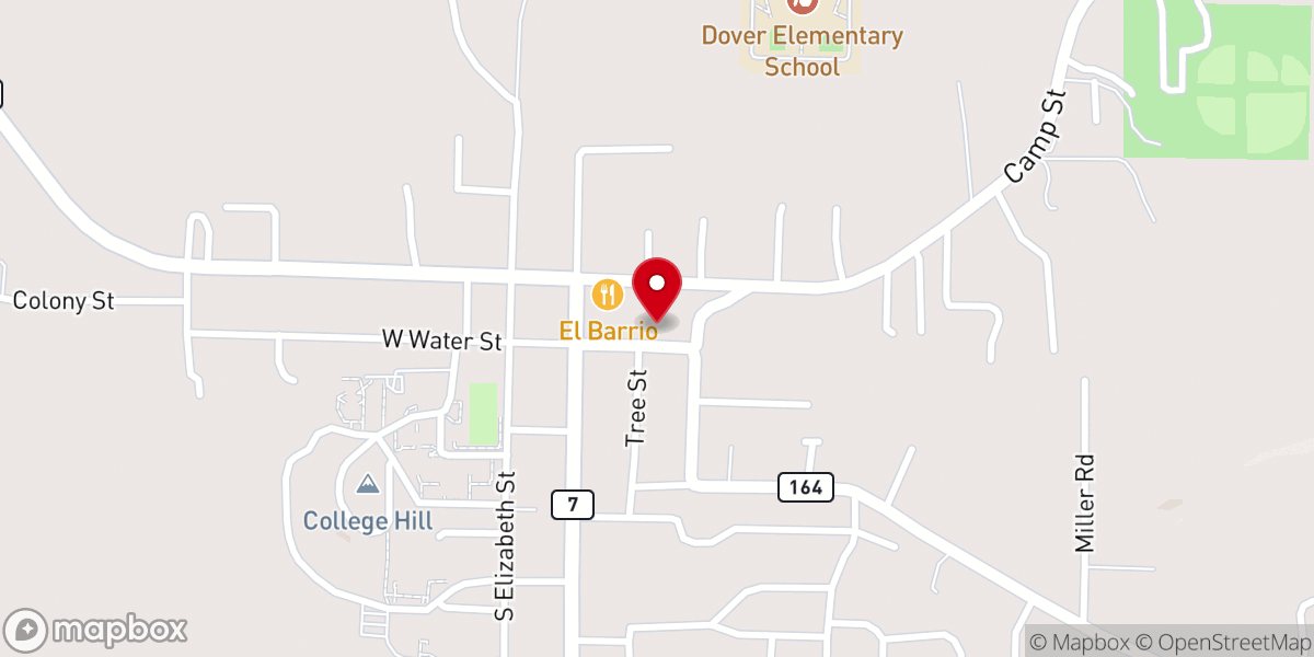 Map showing location of Dover Cumberland Presbyterian Church