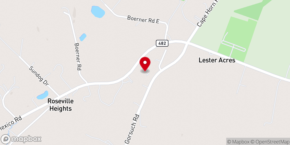 Map showing location of Calvary Bible Church