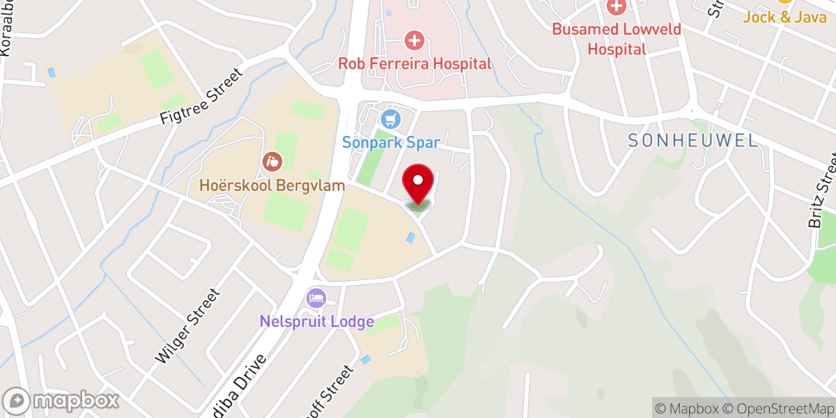 Map showing location of Ligkruis Gemeente Nelspruit