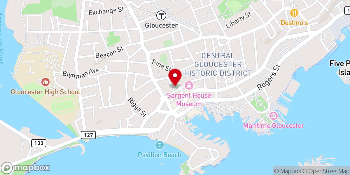 Map showing location of St. John's Thrift Shop