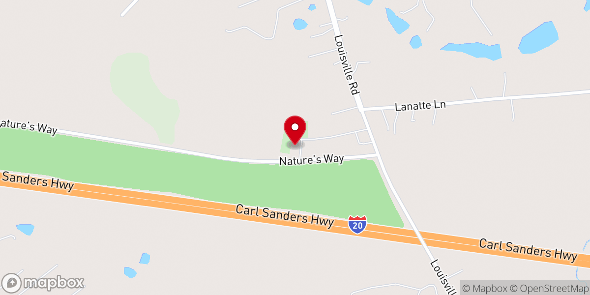 Map showing location of Simonia Baptist Church