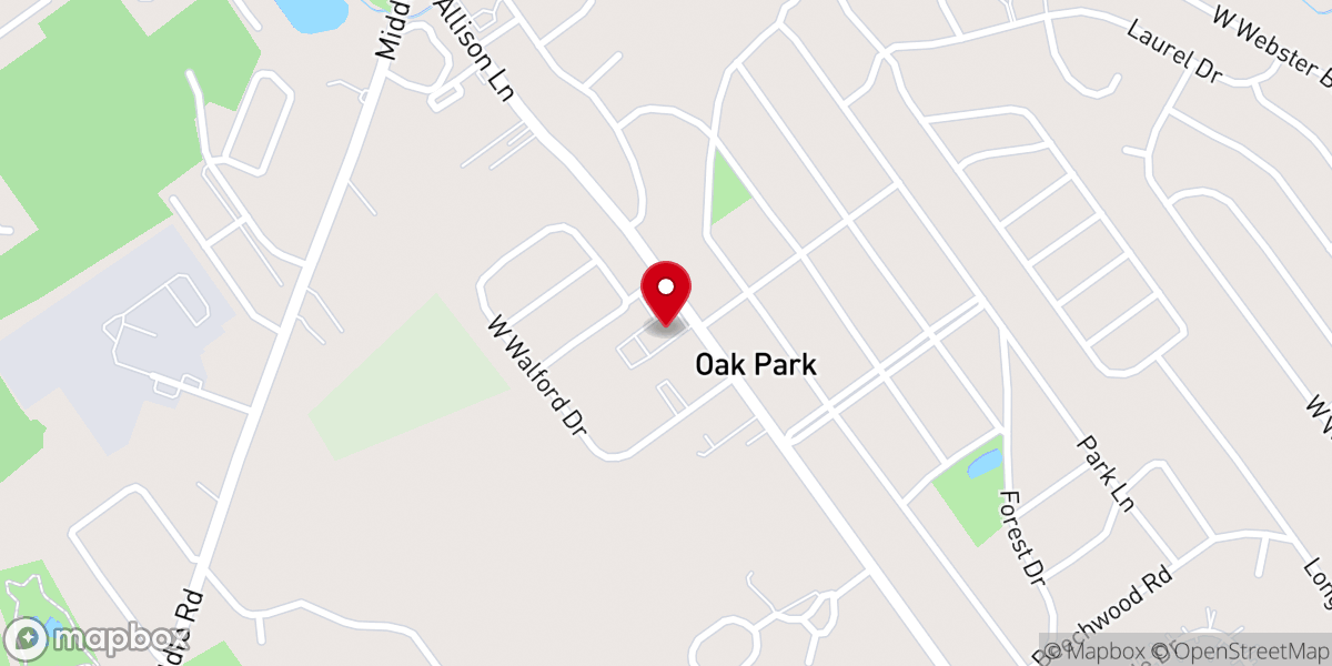 Map showing location of Oak Park Baptist Church