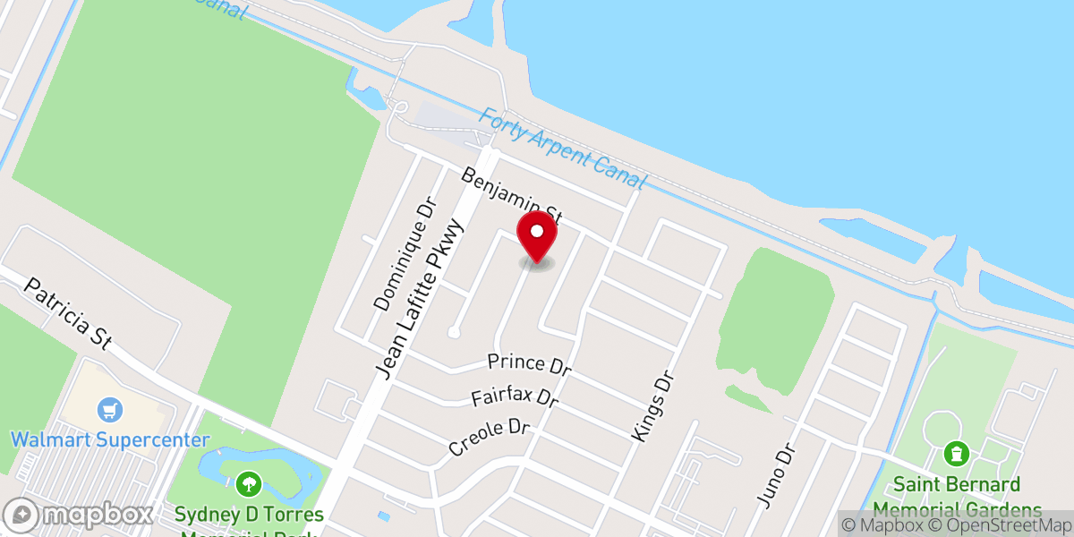 Map showing location of Justice of the Peace St. Bernard Parish