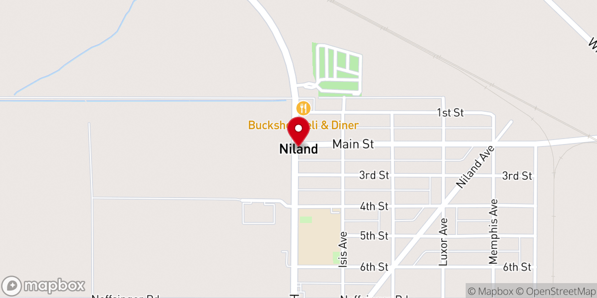 Map showing location of Niland Chapel