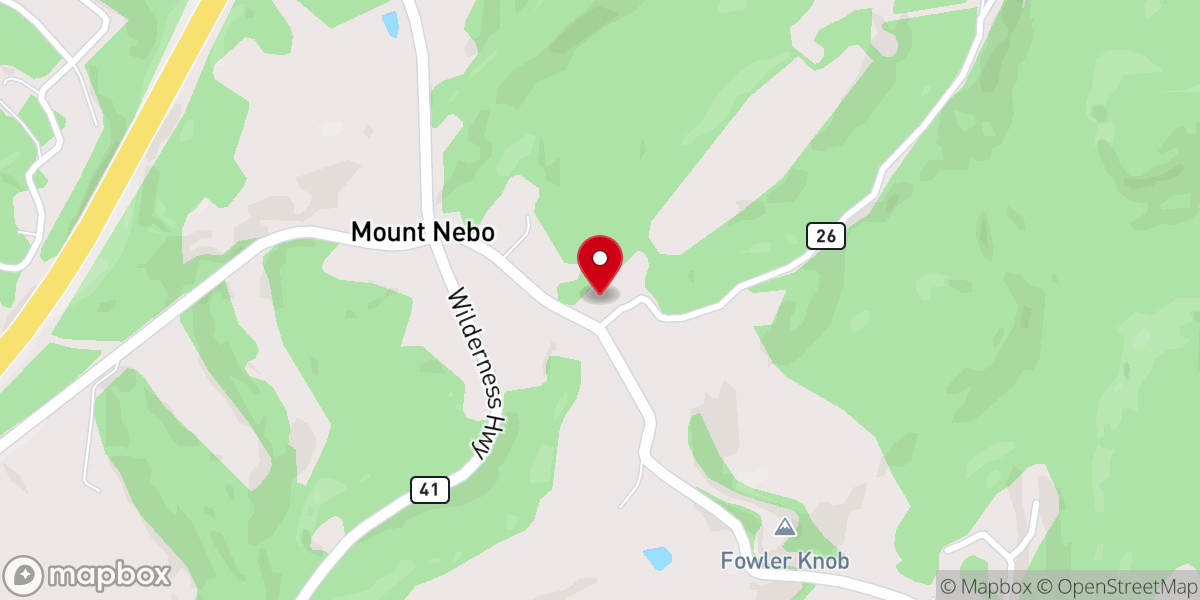 Map showing location of Charity Baptist Church