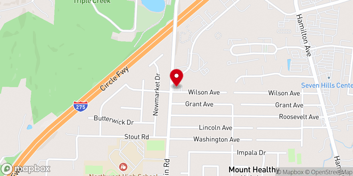 Map showing location of New Life Temple-west