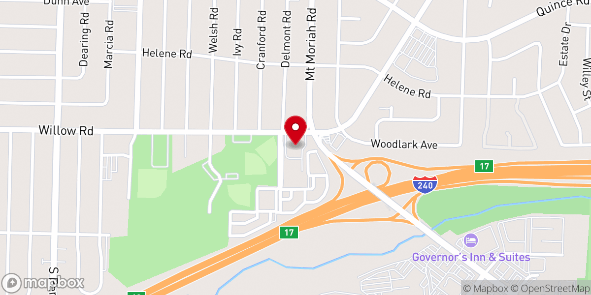 Map showing location of McLemore Christian Church