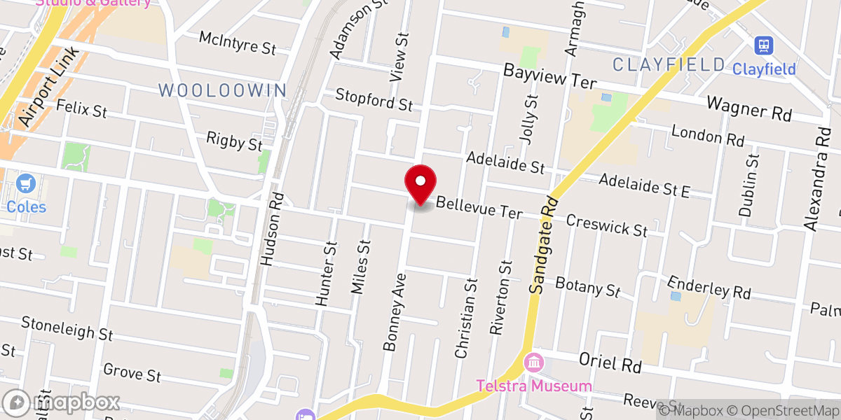 Map showing location of St Mark's Anglican Church