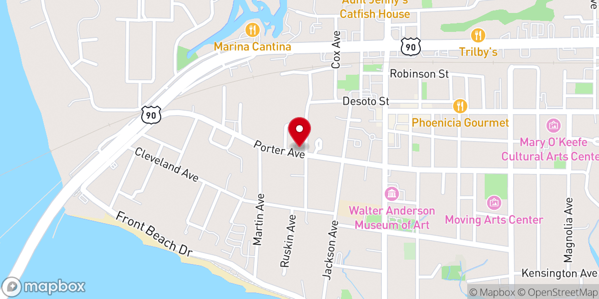 Map showing location of St John's Episcopal Church