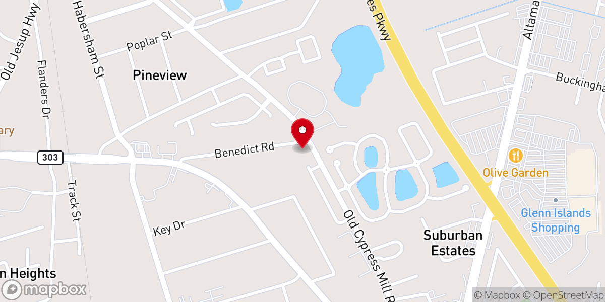 Map showing location of Victory Assembly of God Church