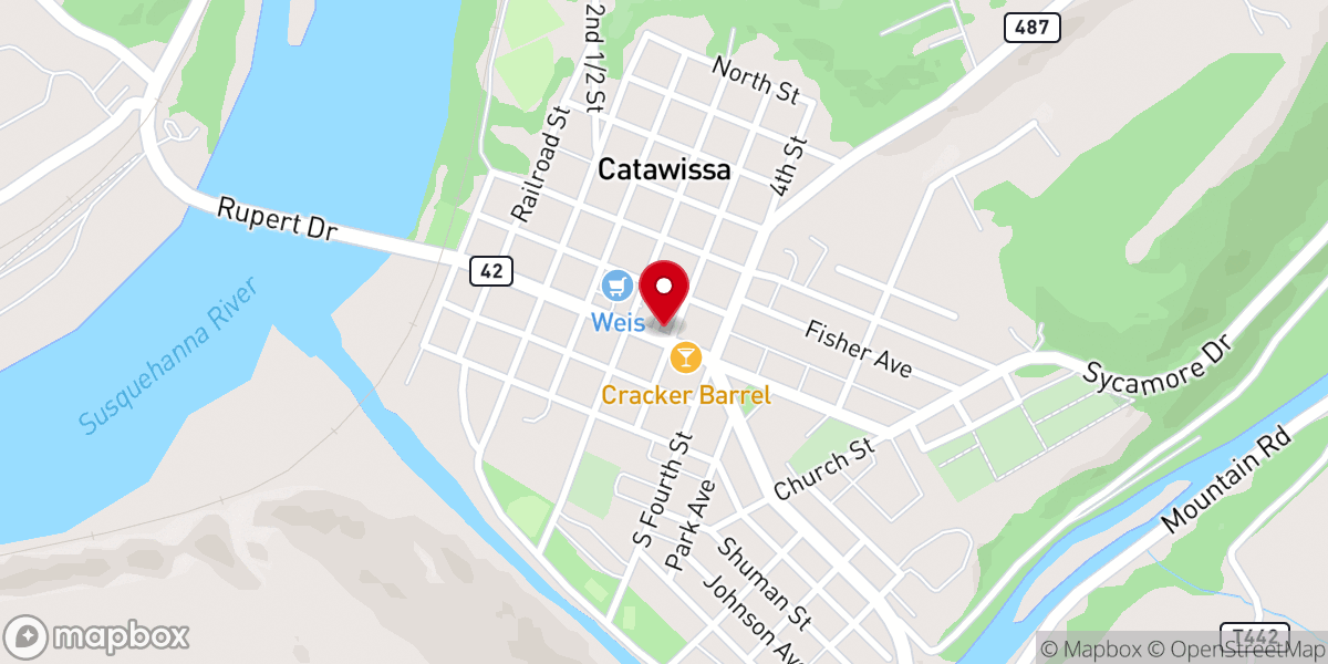 Map showing location of Catawissa Christian Church