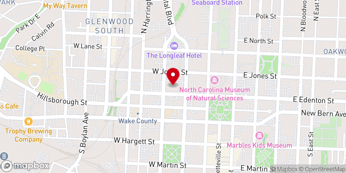 Map showing location of Edenton Street United Methodist Church
