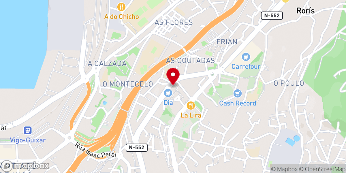 Map showing location of MMM VIGO - Iglesia Cristiana Pentecostés de España Movimiento Misionero Mundial en Lugo