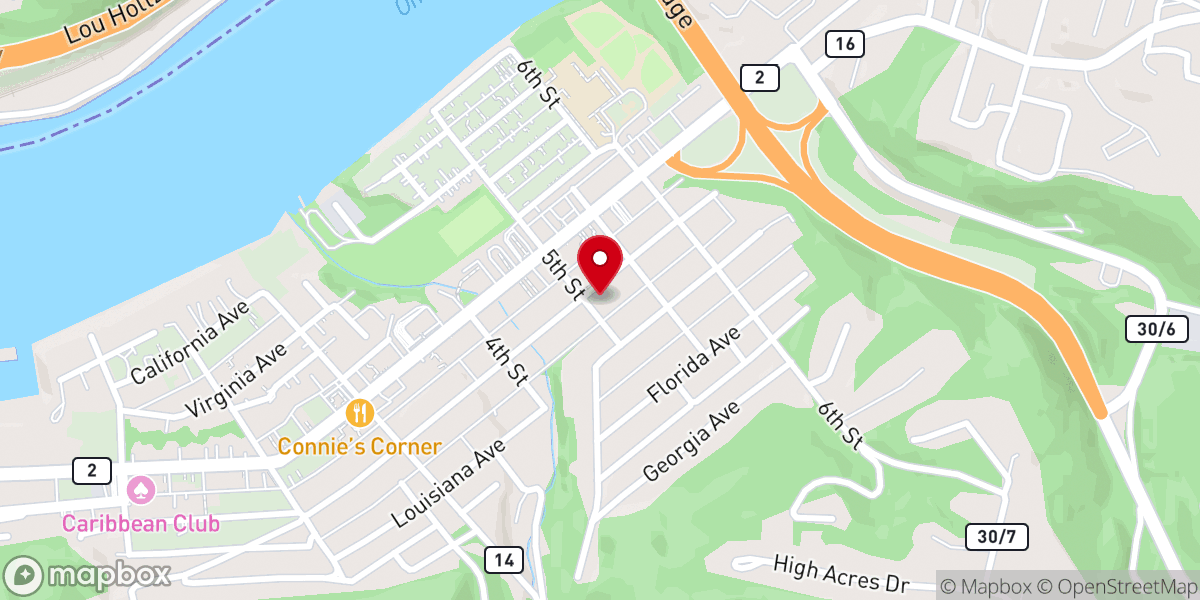 Map showing location of Westminster Presbyterian Church