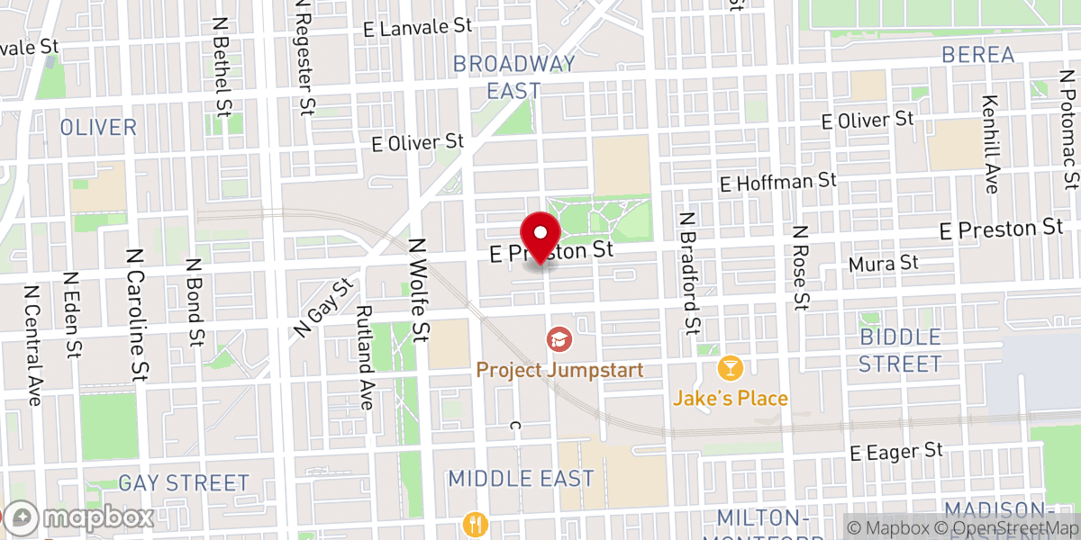 Map showing location of Israel Baptist Church Historic Sanctuary