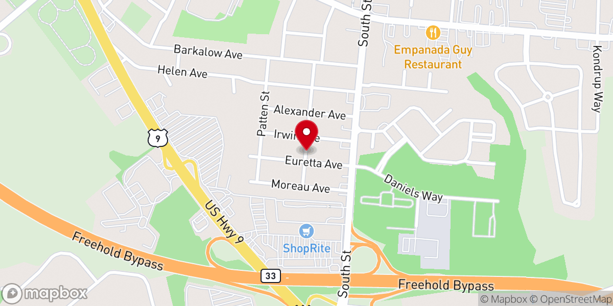 Map showing location of Central New Jersey Church of Christ