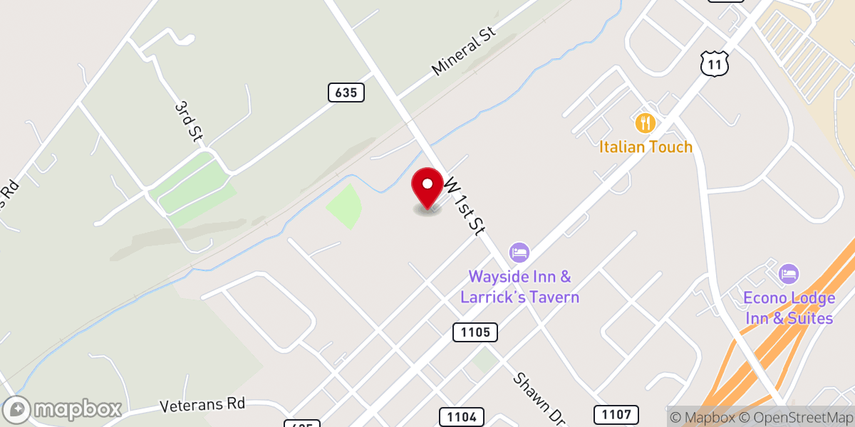Map showing location of Brookside Church