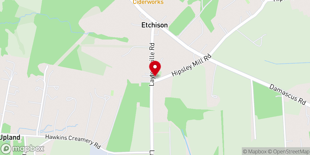 Map showing location of Mount Tabor United Methodist Church