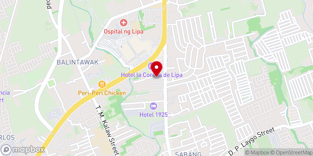 Map showing location of Jesus Is Lord Church Lipa City