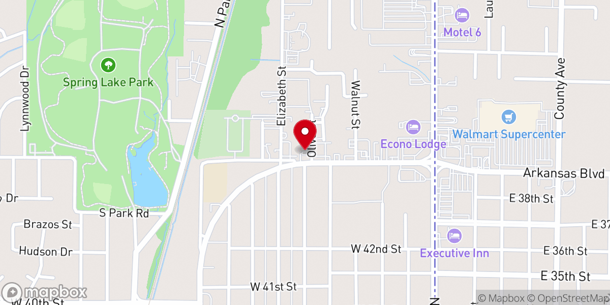 Map showing location of Spring Lake Baptist Church