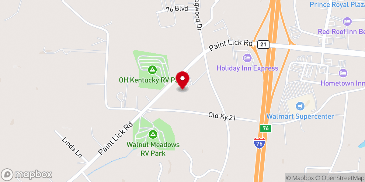 Map showing location of Crossroads Fellowship Church