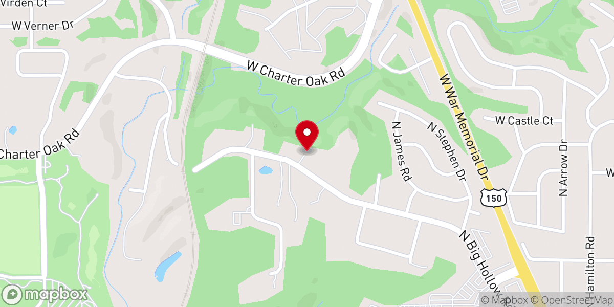 Map showing location of Northwest Baptist Church