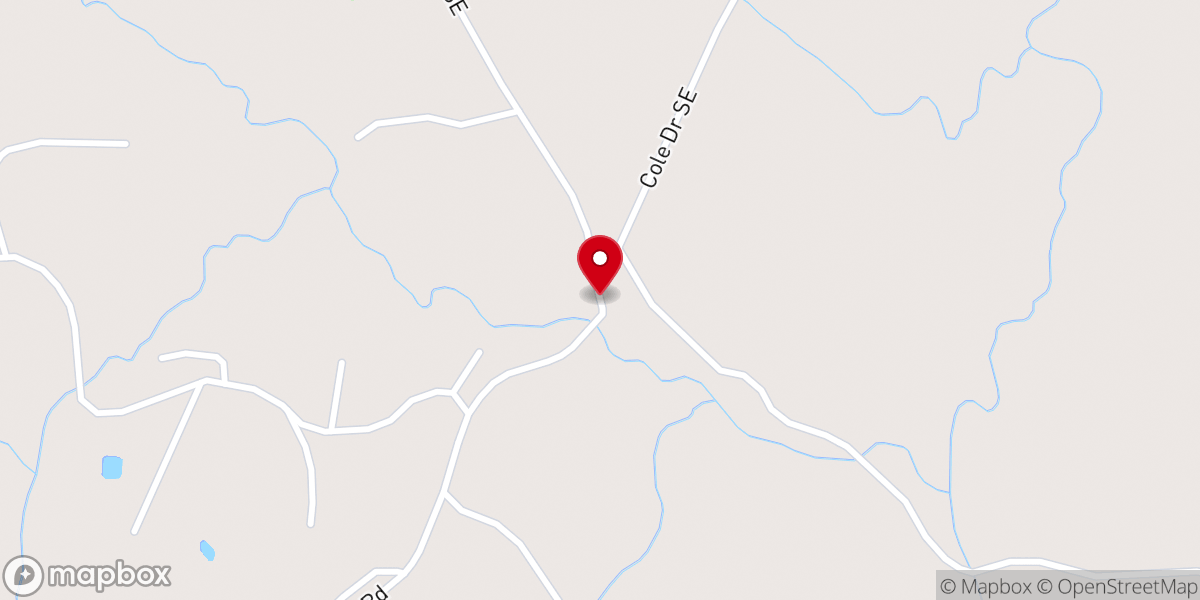 Map showing location of Shady Grove Baptist Church