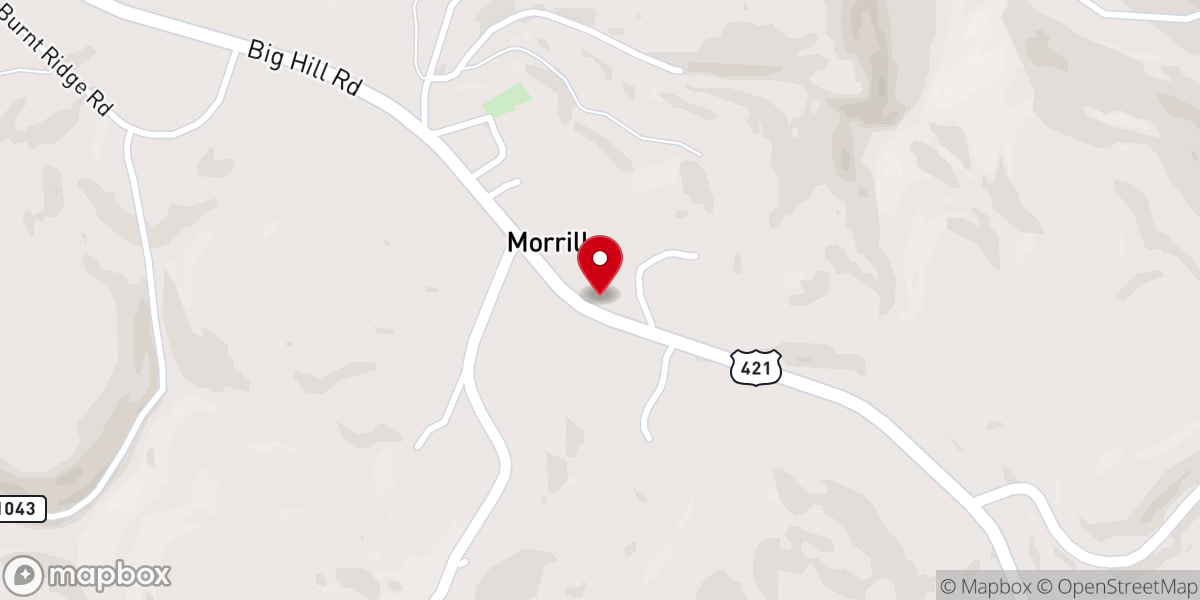 Map showing location of Big Hill Holiness Church