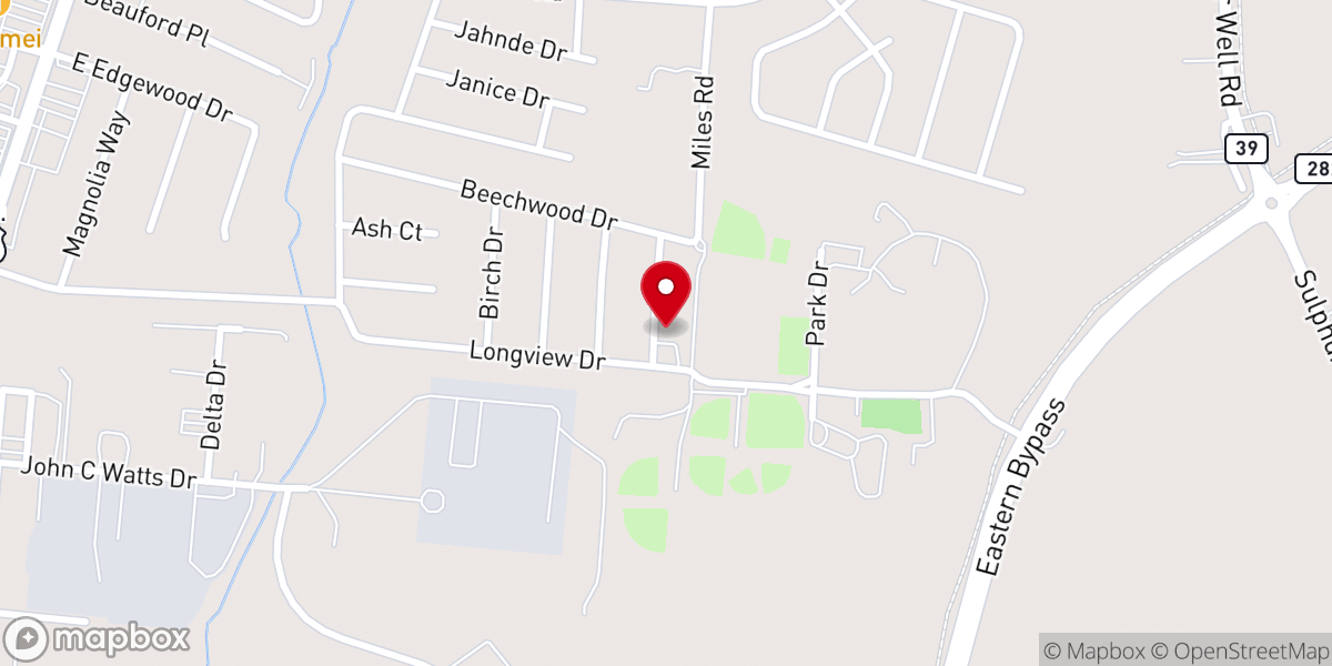 Map showing location of Chapel Hill Baptist Church