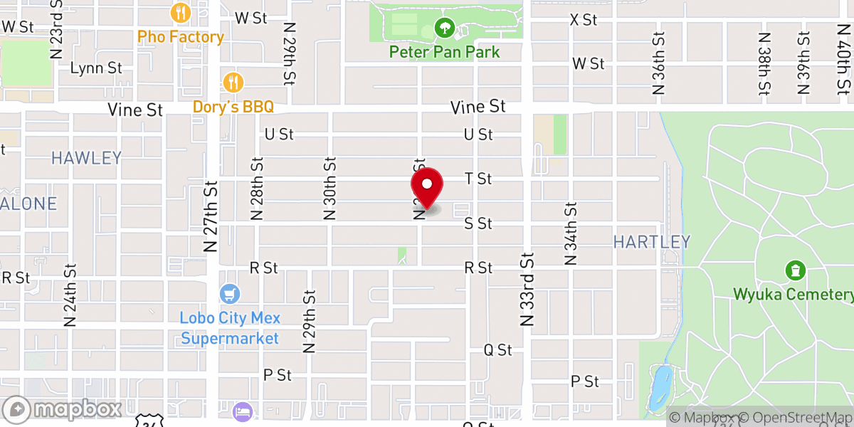 Map showing location of Sacred Heart of Jesus Catholic Church, Lincoln