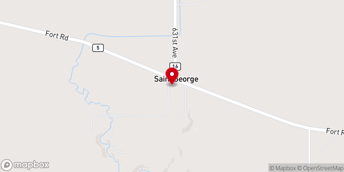 Map showing location of St. George Catholic Church