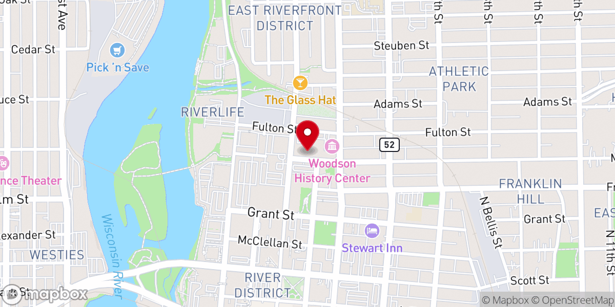 Map showing location of First United Methodist Church of Wausau