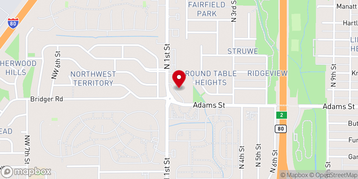 Map showing location of Northwest Lincoln church of Christ