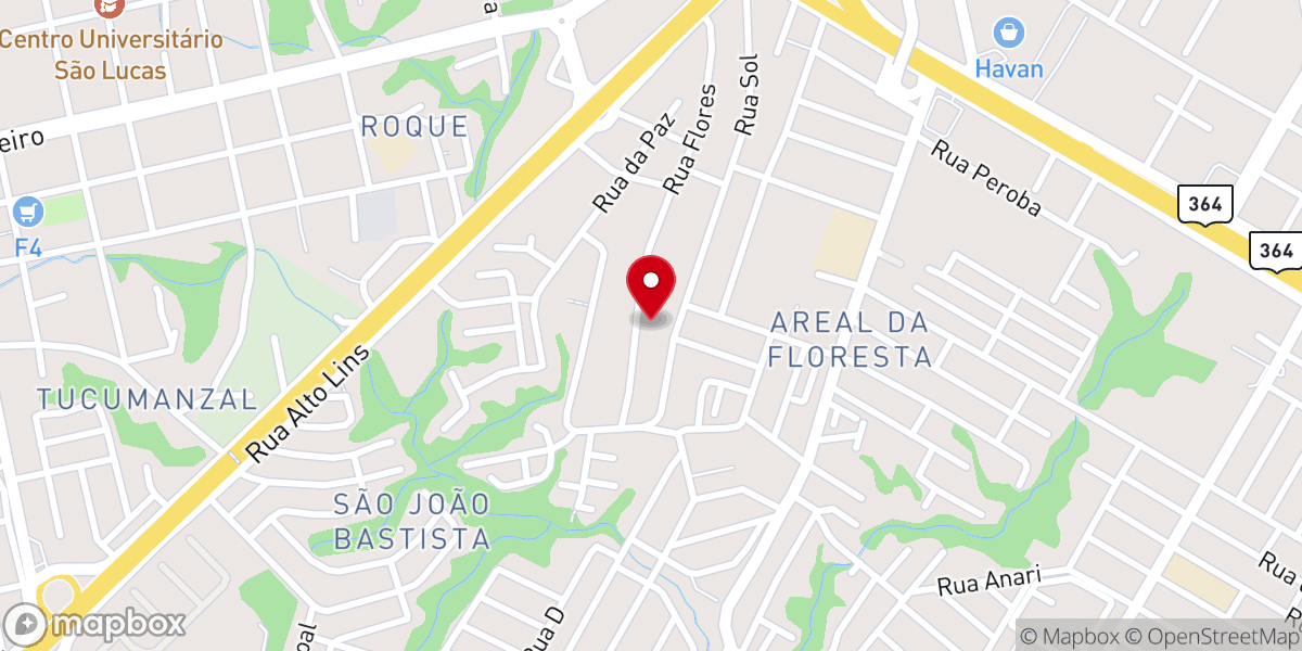 Map showing location of Igreja Batista Areal da Floresta