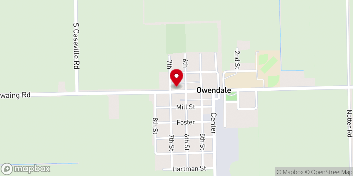 Map showing location of Owendale United Methodist Church